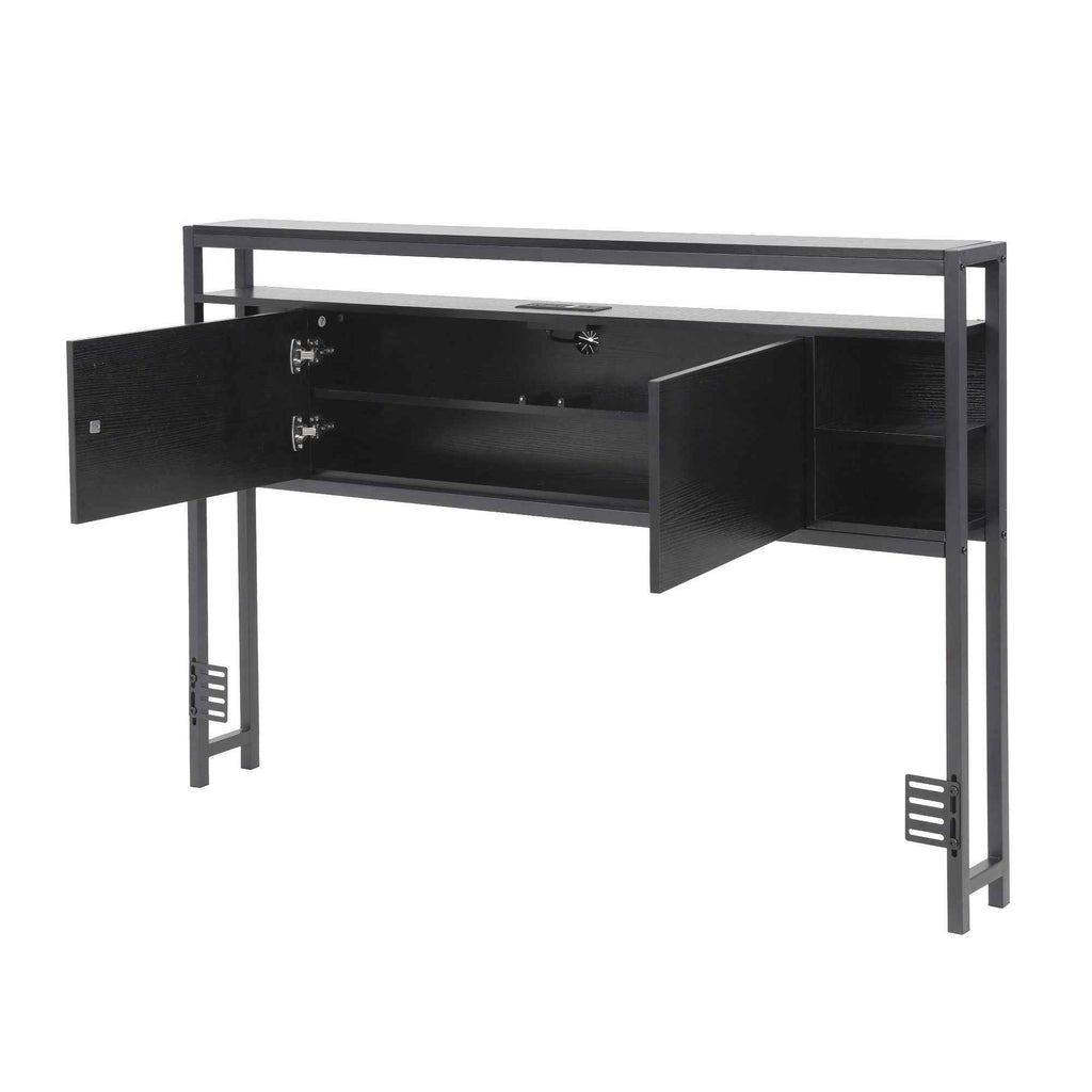 Artiss Bed Headboard Queen Storage Bedhead Charging Station Black