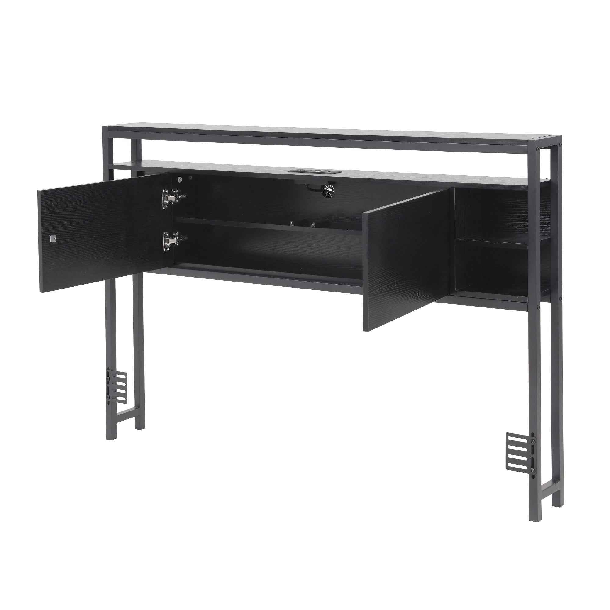 Artiss Bed Headboard Queen Storage Bedhead Charging Station Black