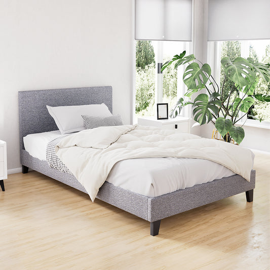 Artiss Neo Bed Frame Fabric - Grey King Single