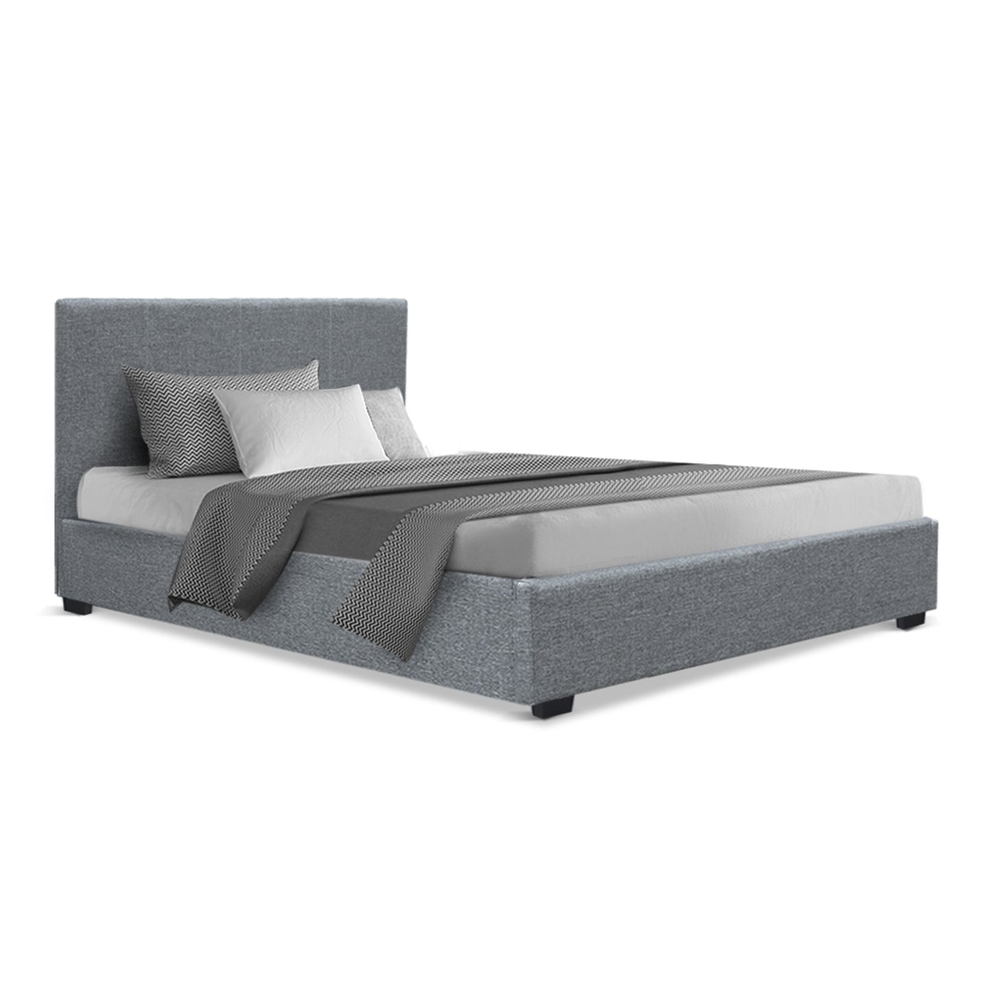 Artiss Nino Bed Frame Fabric - Grey King Single