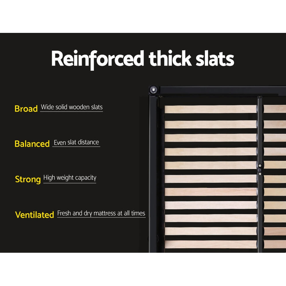 Artiss Bed Frame Queen Size Gas Lift Base - NINO Grey