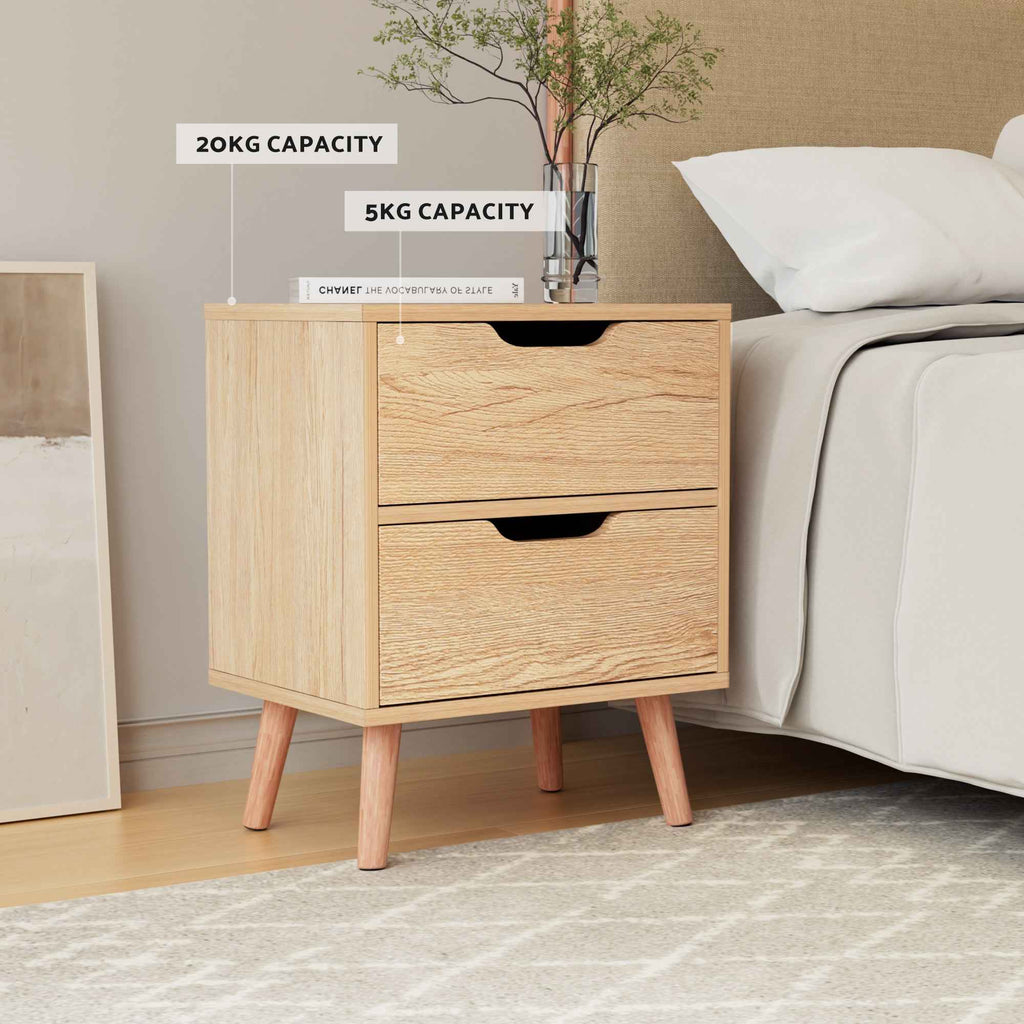 Artiss Gas Lift Queen Bed Frame with Bedside Table Set Boucle Fabric Upholstered Platform Bed Nightstand