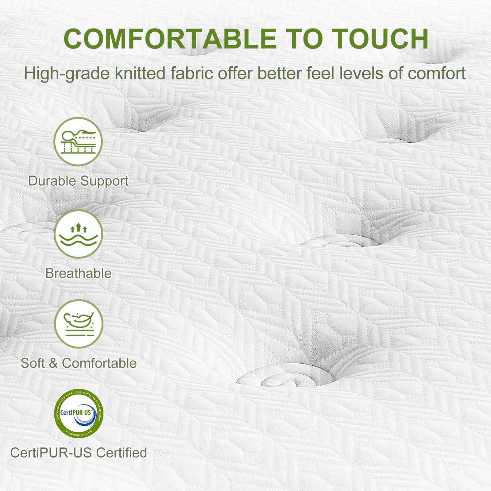 Artiss Double Bed Frame and BedStory Hybrid Mattress Bundle with Headboard White