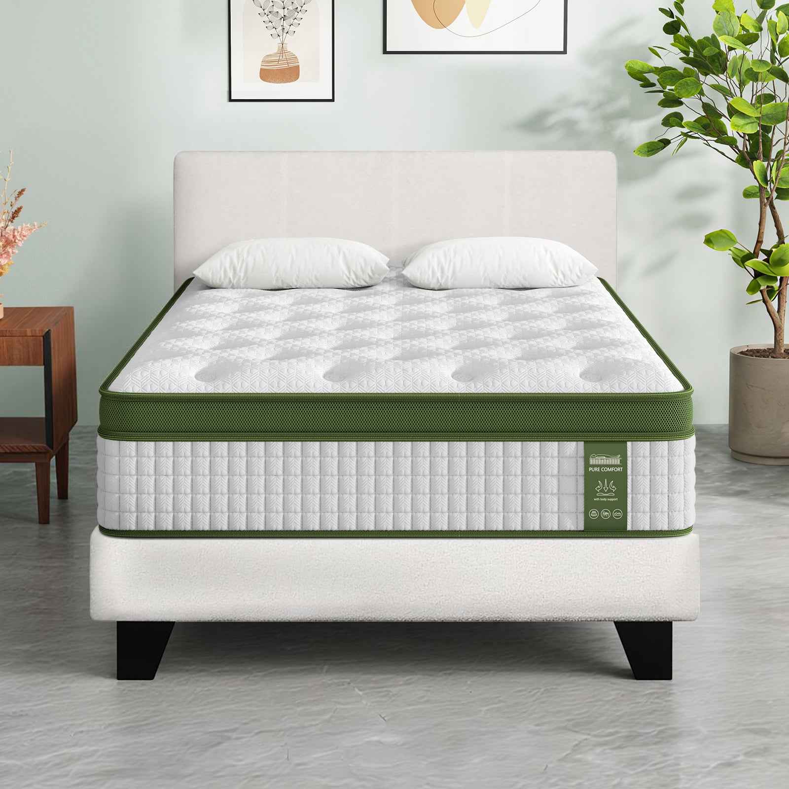 Artiss BedStory Single Bed Frame Mattress Bundle Platform Headboard Medium Firm Hybrid White