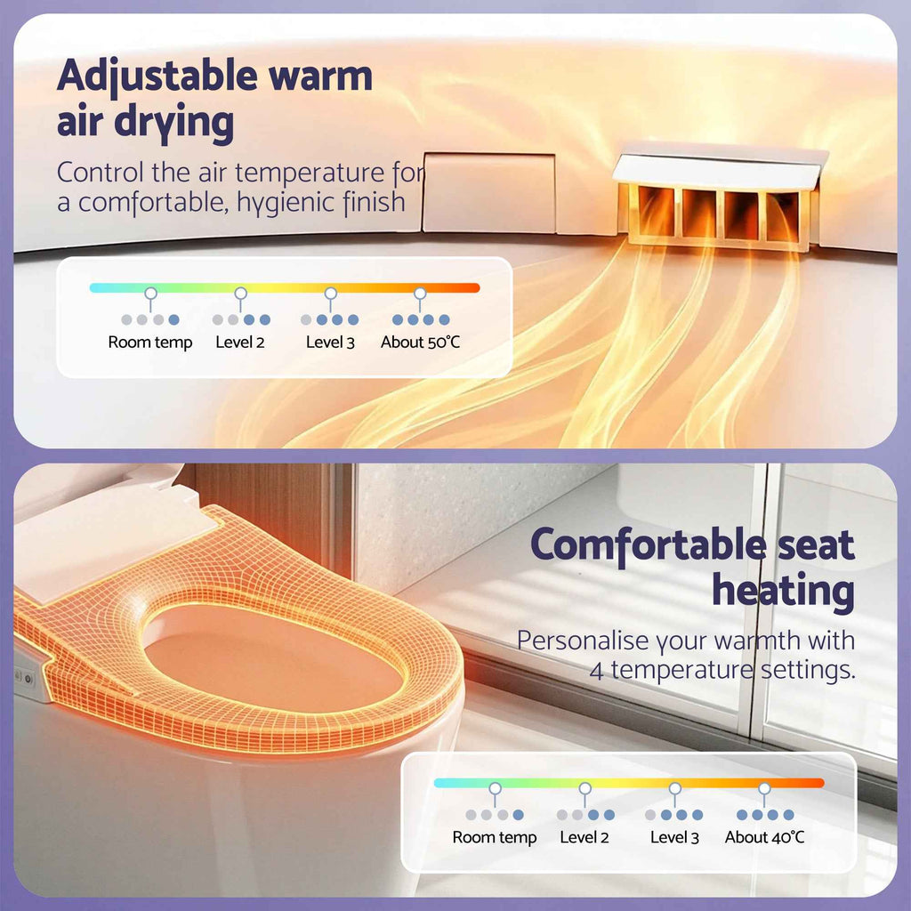 Cefito Smart Electric Bidet Toilet Seat Wireless Remote Heated Dryer Auto Wash