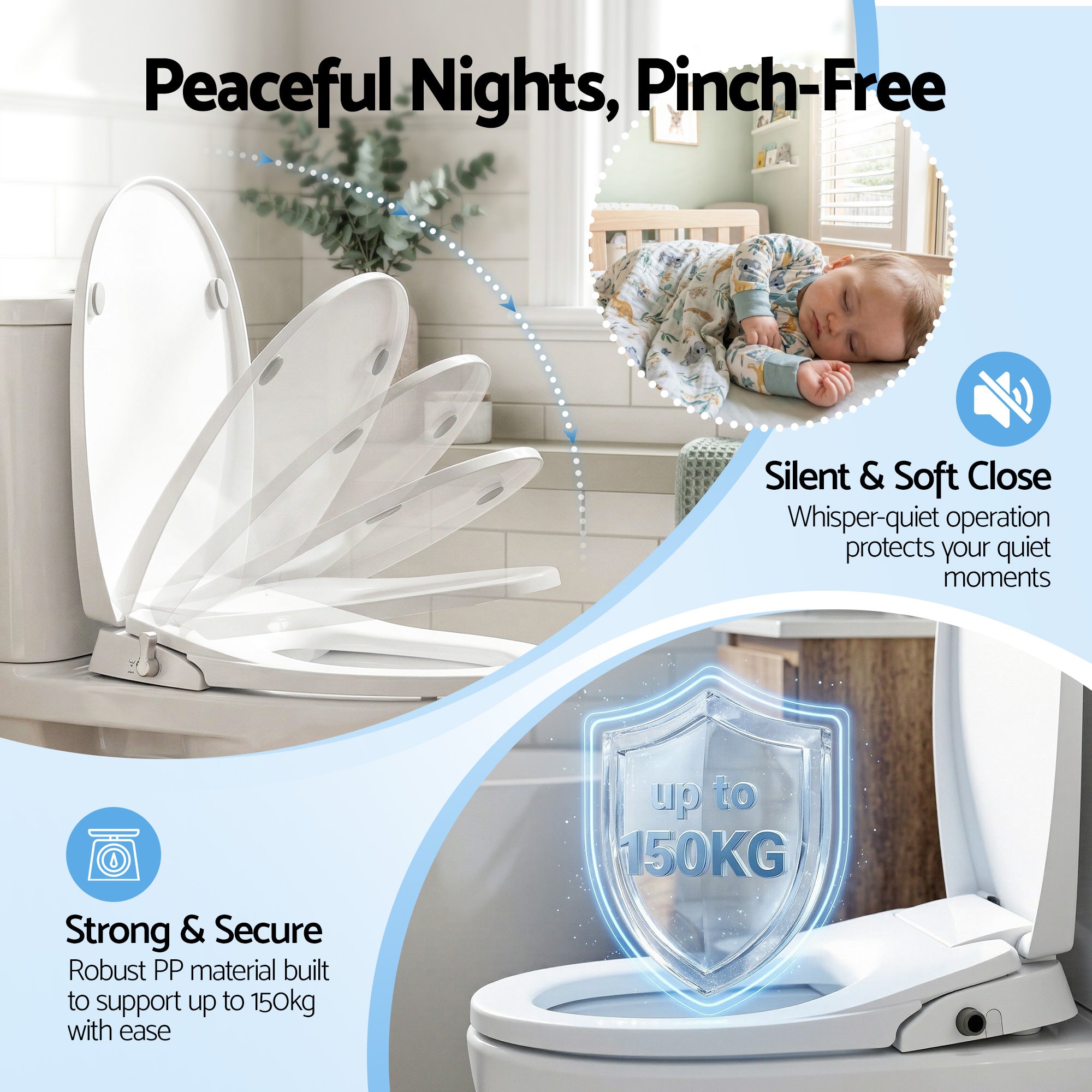 Cefito Non Electric Bidet Toilet Seat O-Shape Dual Nozzle Soft Close WaterMark DIY