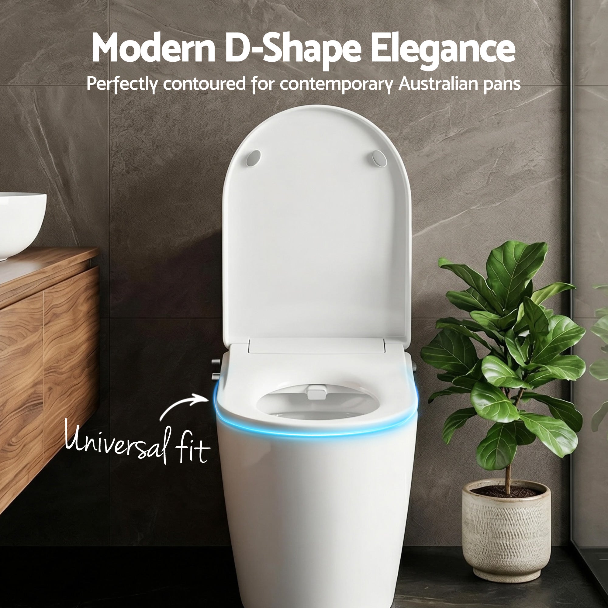 Cefito Non Electric Bidet Toilet Seat D-Shape Dual Nozzle Soft Close WaterMark DIY