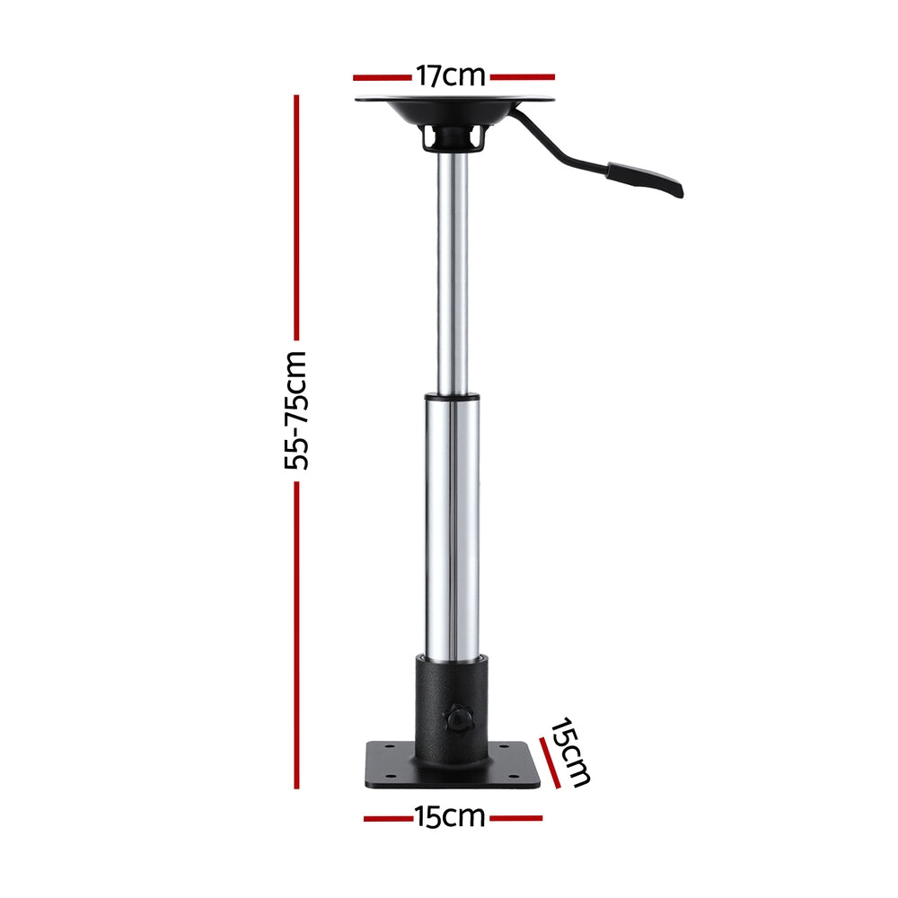Seamanship Boat Seat Pedestal 55 - 75cm Adjustable Gas Lift 360 Degrees Swivel