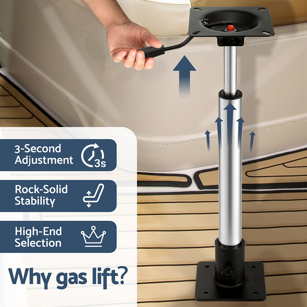 Seamanship Boat Seat Pedestal 55 - 75cm Adjustable Gas Lift 360 Degrees Swivel
