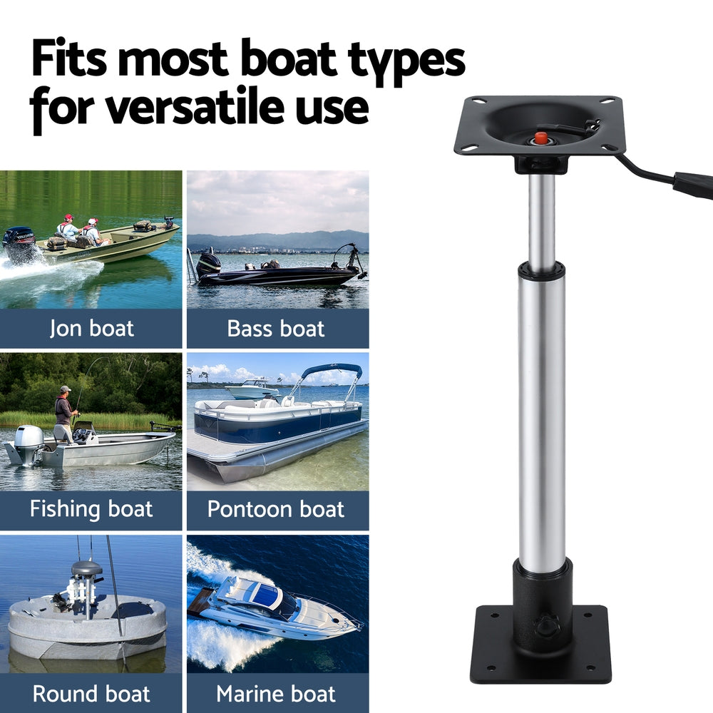 Seamanship Boat Seat Pedestal 55 - 75cm Adjustable Gas Lift 360 Degrees Swivel