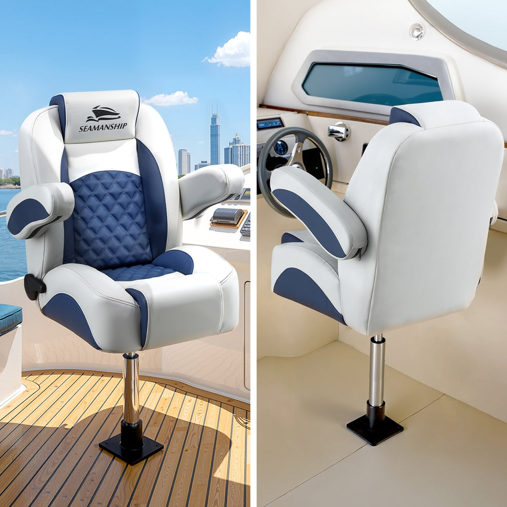 Seamanship Boat Seat Pedestal 55 - 75cm Adjustable Gas Lift 360 Degrees Swivel