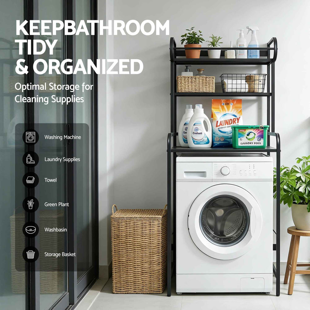 Artiss Bathroom Storage Shelf Over Washing Machine Toilet 3 Tier