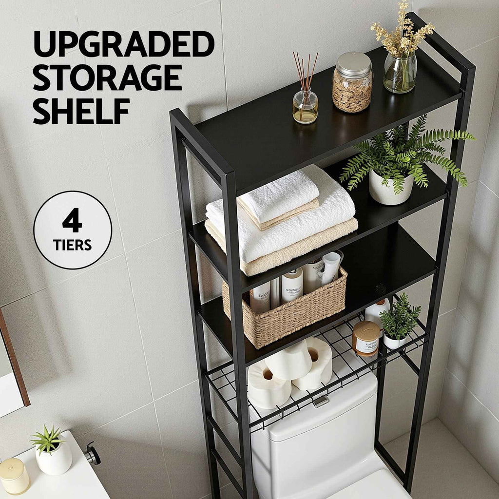 Artiss Over Toilet Bathroom Storage Rack Space Saving 4 Tier Organiser White