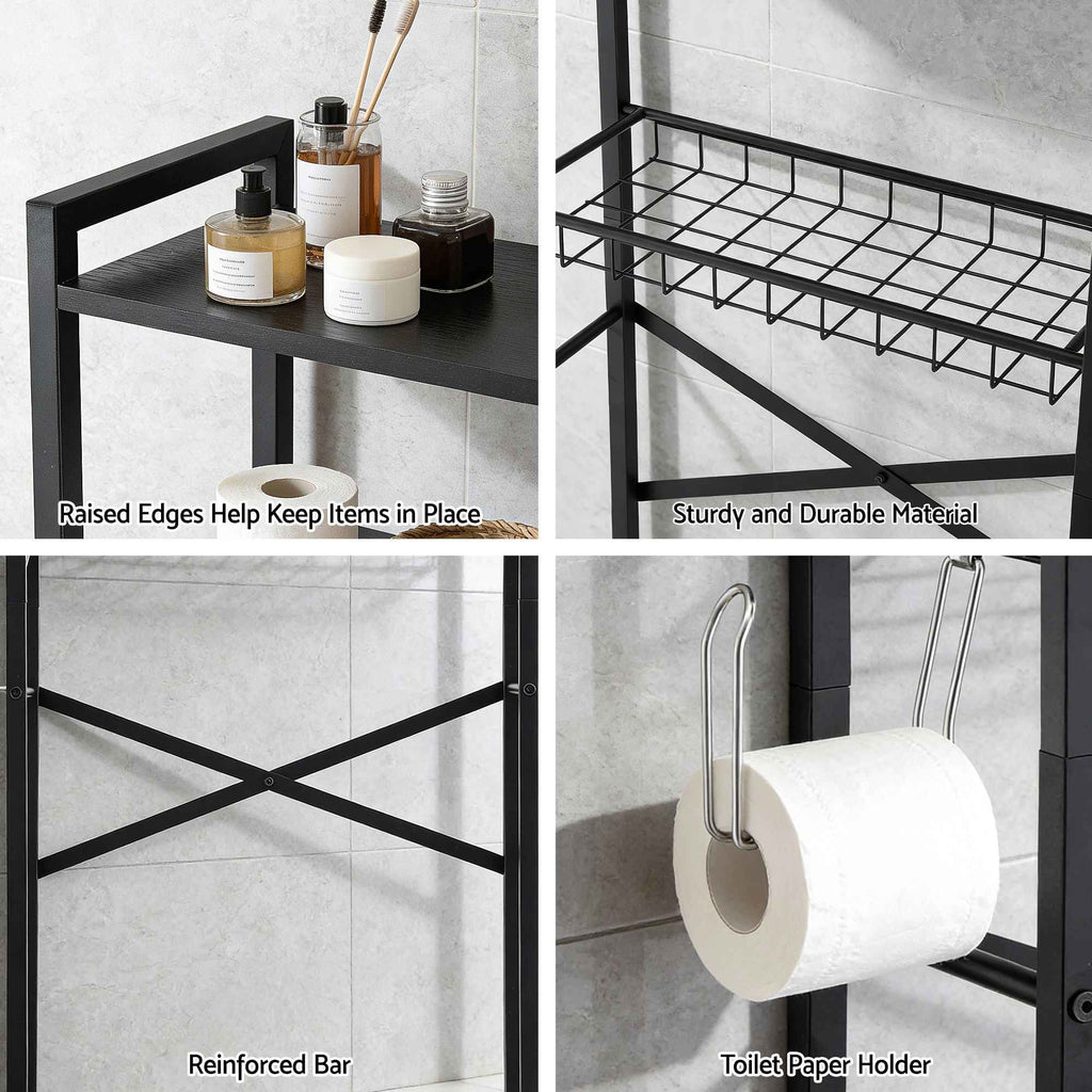 Artiss Over Toilet Bathroom Storage Rack Space Saving 4 Tier Organiser White