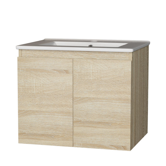 Mueble de lavabo Cefito de 600 mm con lavabo de roble