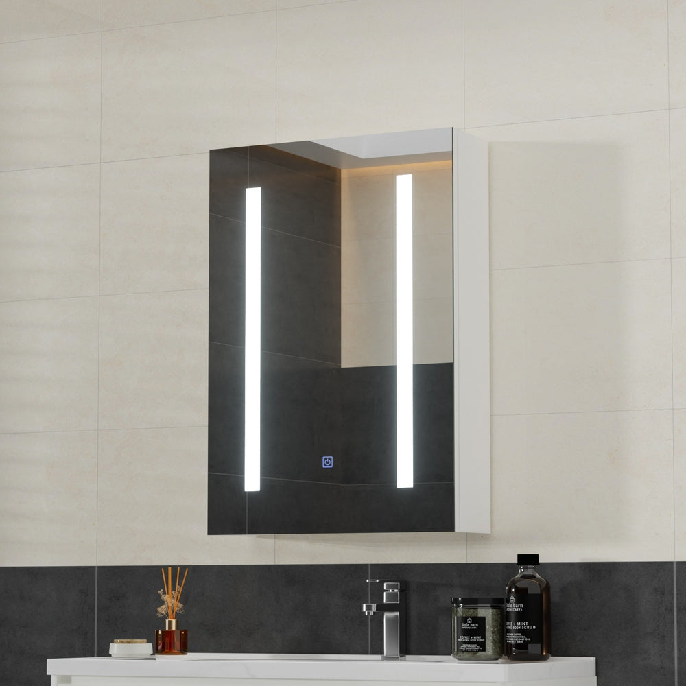 Bathroom Mirror Cabinet LED 500x720mm Medicine Wall Storage