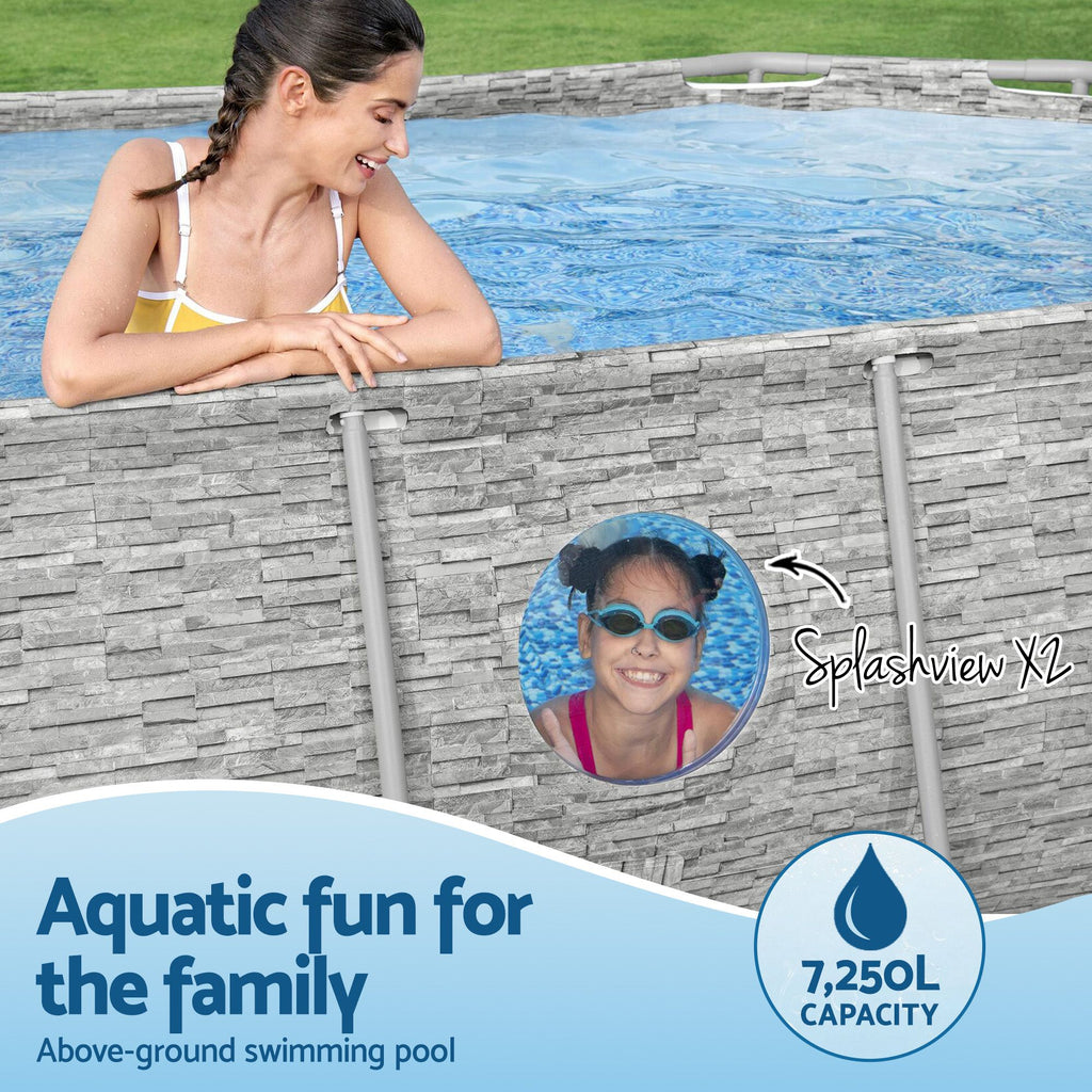 Bestway Swimming Pool 427x250x100cm Steel Frame Above Ground Pools Filter Pump Ladder 7250L