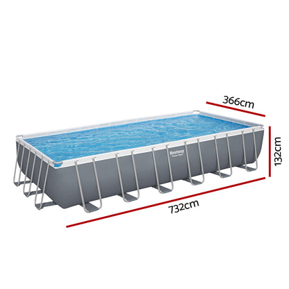 Piscina Bestway 732x366x132cm Estructura de acero Piscinas elevadas Escalera 30045L