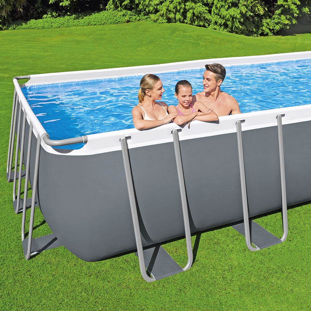 Piscina Bestway 732x366x132cm Estructura de acero Piscinas elevadas Escalera 30045L