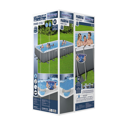 Piscina Bestway 732x366x132cm Estructura de acero Piscinas elevadas Escalera 30045L