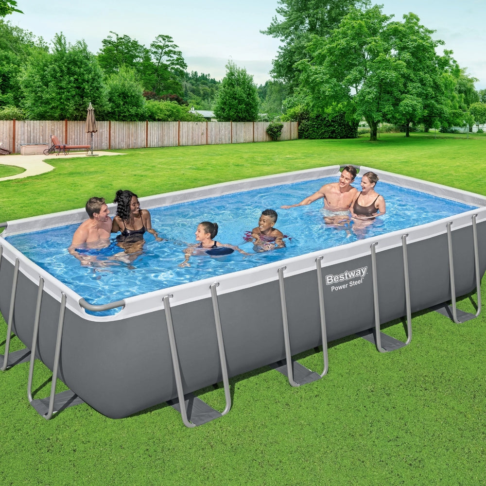 Piscina elevada Bestway de 549 x 274 x 122 cm con estructura de acero y bomba de filtrado y escalera 14812L