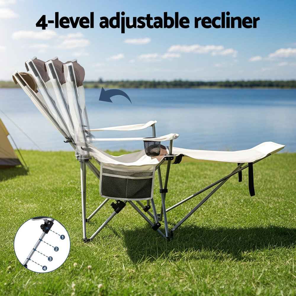 Weisshorn Camping Chair Reclining Adjustable Portable Outdoor Folding Lightweight