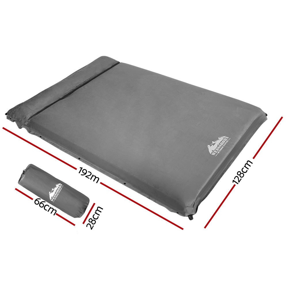 Colchón autoinflable Weisshorn de 10 cm para acampar, colchón de aire doble, color gris