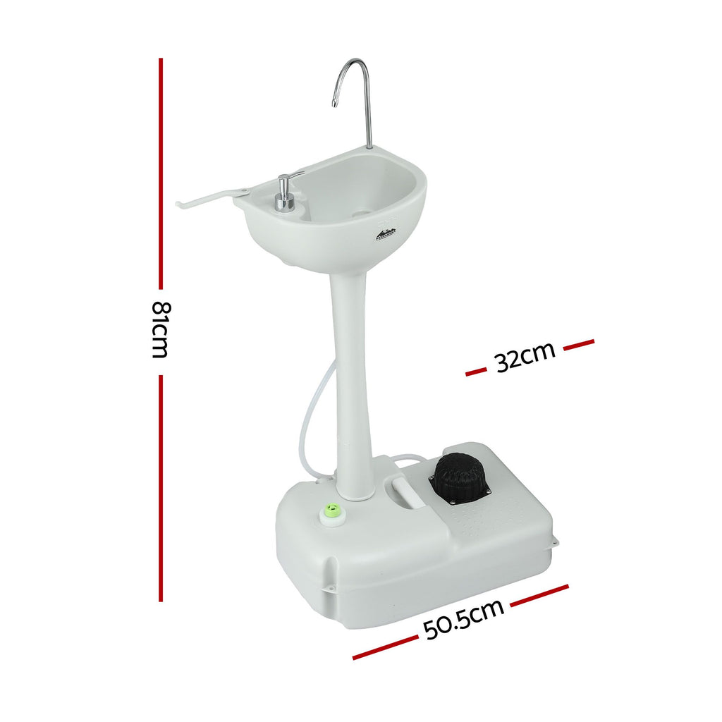 Lavabo portátil para acampar Weisshorn con soporte para lavarse las manos, capacidad de 19 l