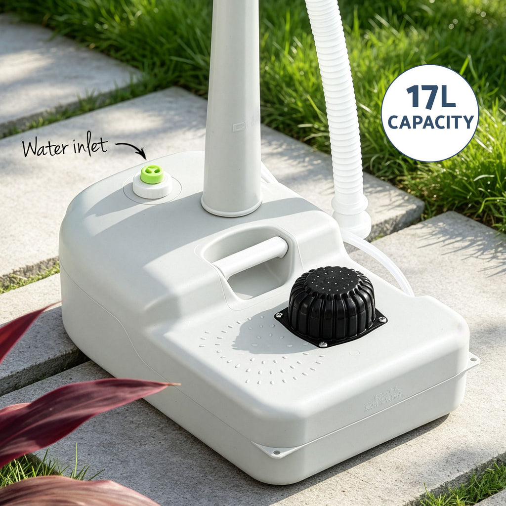 Lavabo portátil para acampar Weisshorn con soporte para lavarse las manos, capacidad de 19 l