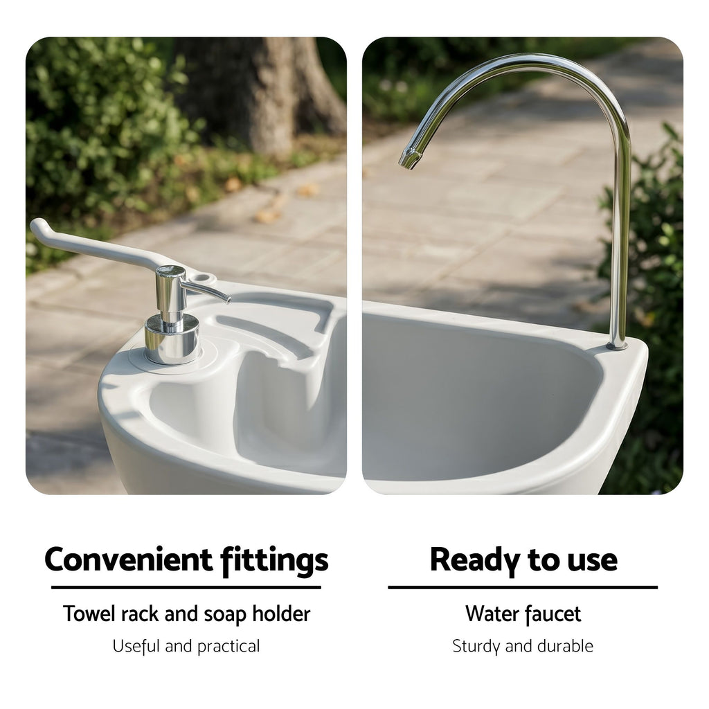 Lavabo portátil para acampar Weisshorn con soporte para lavarse las manos, capacidad de 19 l
