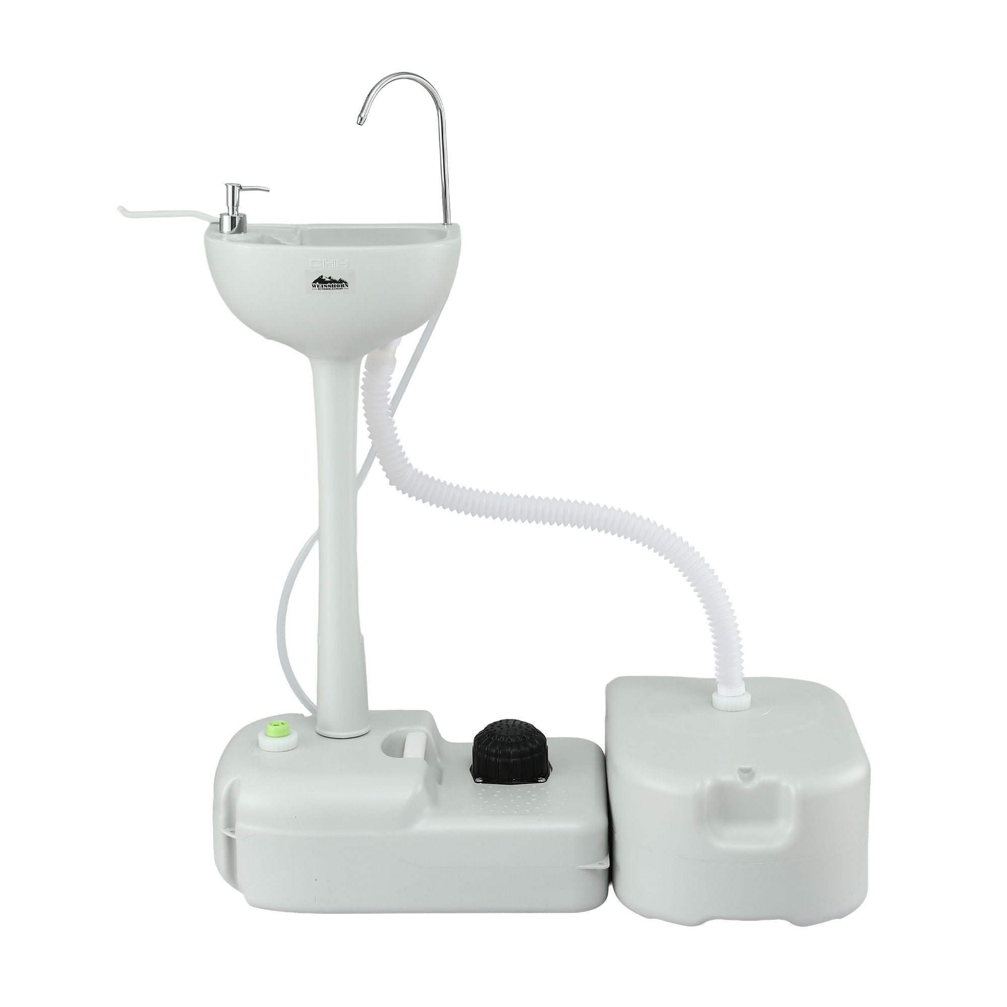 Lavabo portátil para acampar Weisshorn con soporte para lavarse las manos, capacidad de 43 l