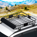 Giantz Universal Car Roof Rack Basket Luggage Vehicle Cargo Carrier 111cm Black - YDS.com.au