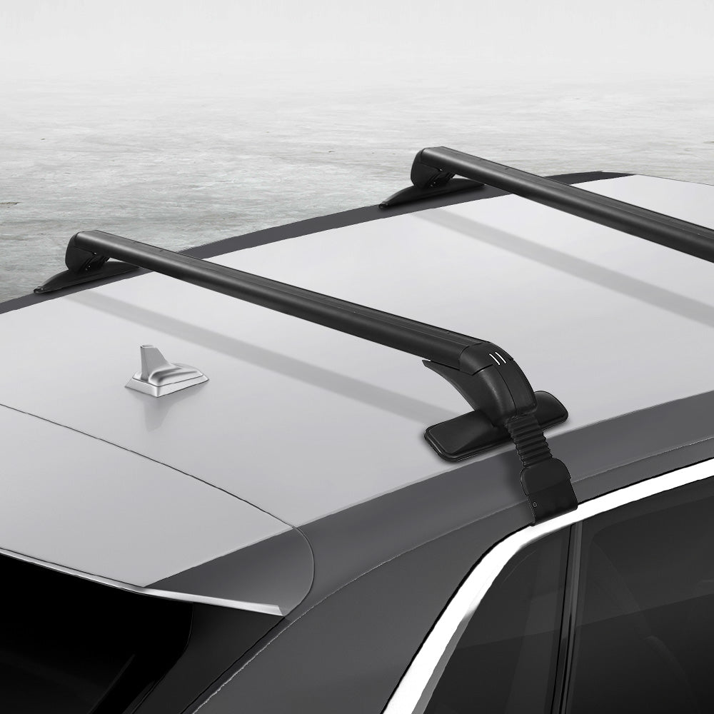 Universal Car Roof Racks Pod Aluminium Cross Bars Clamps Lockable 90cm Black