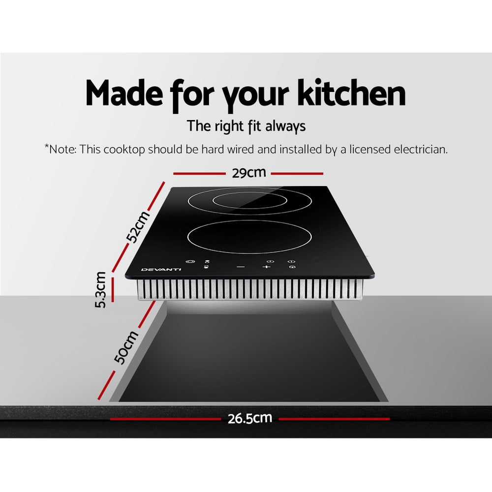 Devanti Electric Ceramic Cooktop 30cm - YDS.com.au