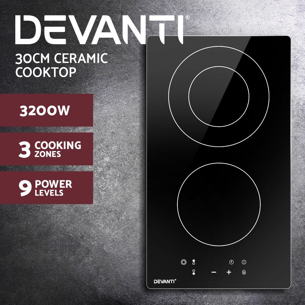 Devanti Electric Ceramic Cooktop 30cm - YDS.com.au