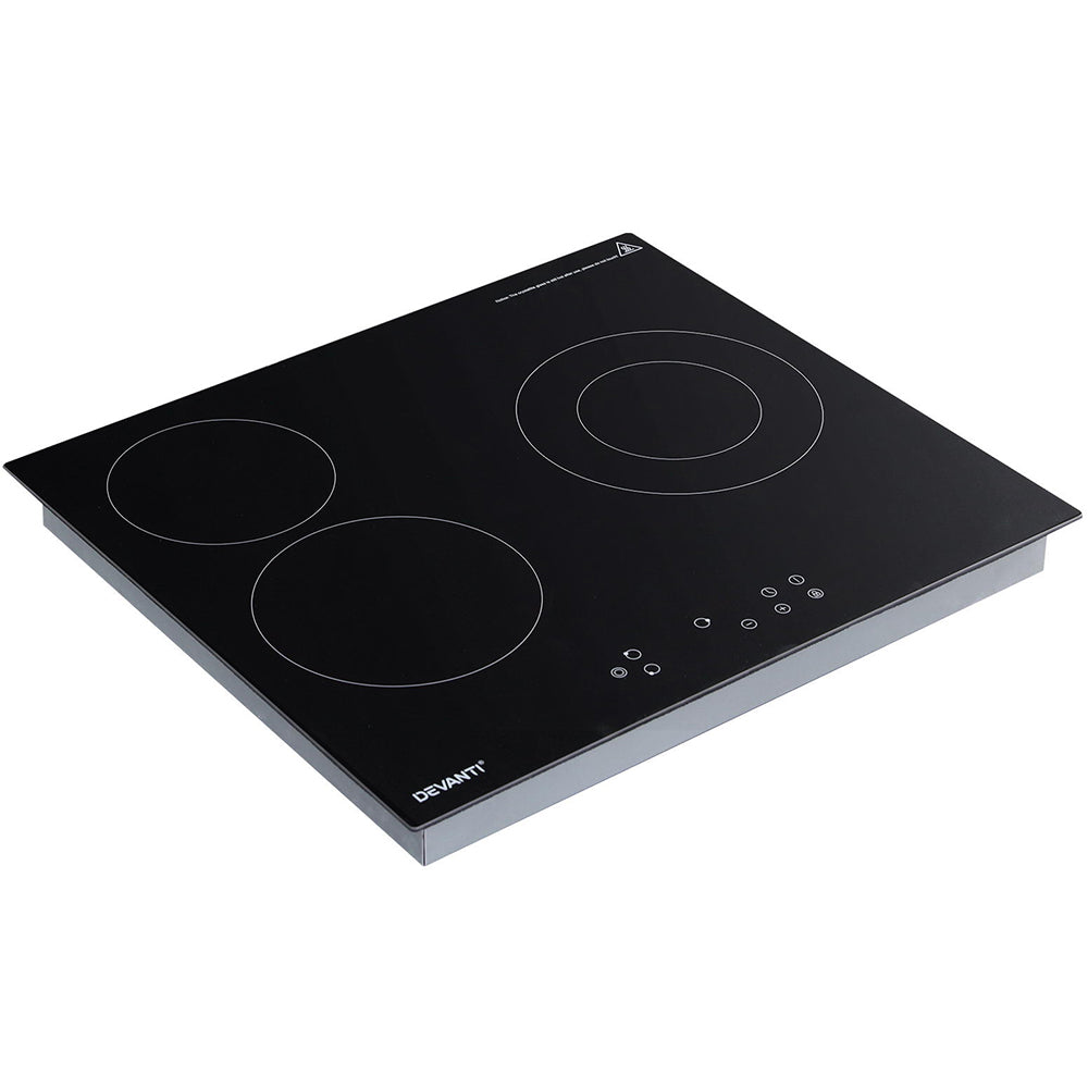 Cocina eléctrica de vitrocerámica Devanti de 60 cm con 4 quemadores y control táctil de 5200 W