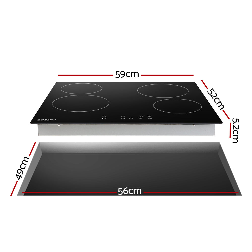 Devanti Electric Ceramic Cooktop 60cm Touch Control - YDS.com.au