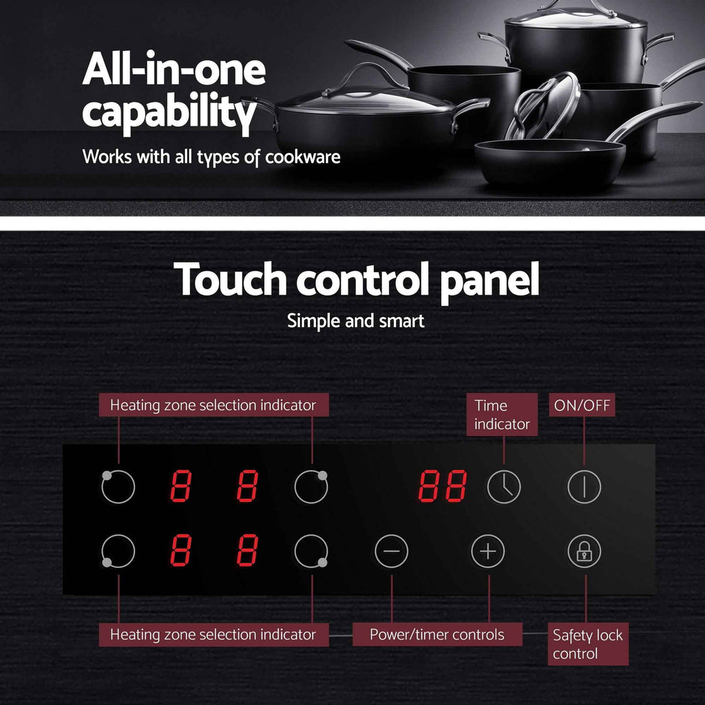 Devanti Electric Ceramic Cooktop 60cm Touch Control Grey