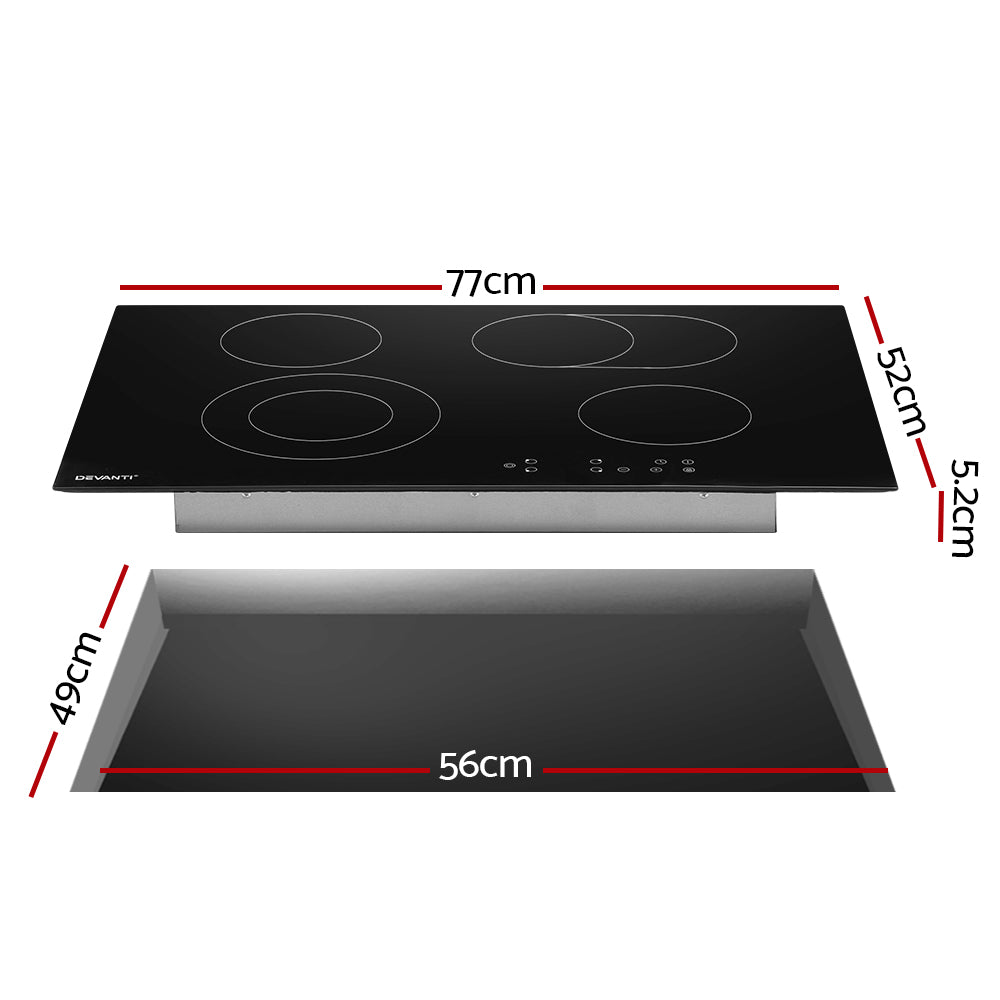 Devanti Electric Ceramic Cooktop 77cm - YDS.com.au