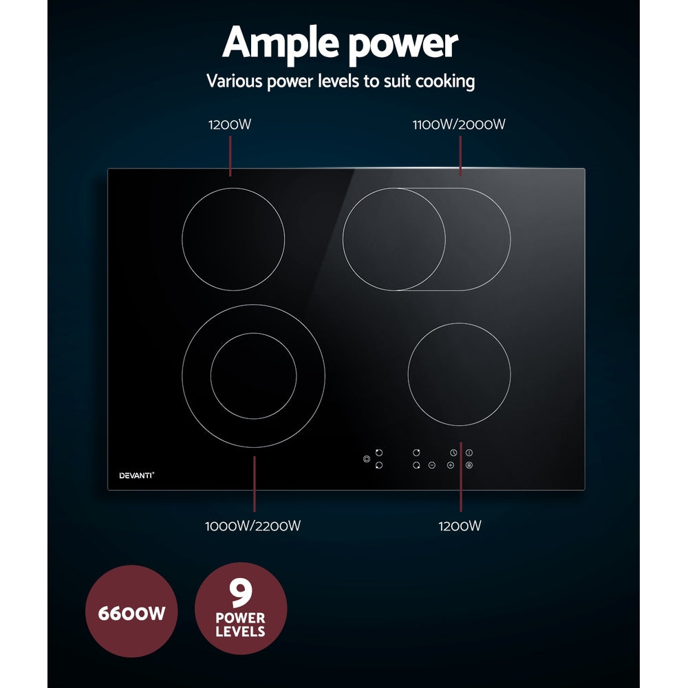 Devanti Electric Ceramic Cooktop 77cm - YDS.com.au