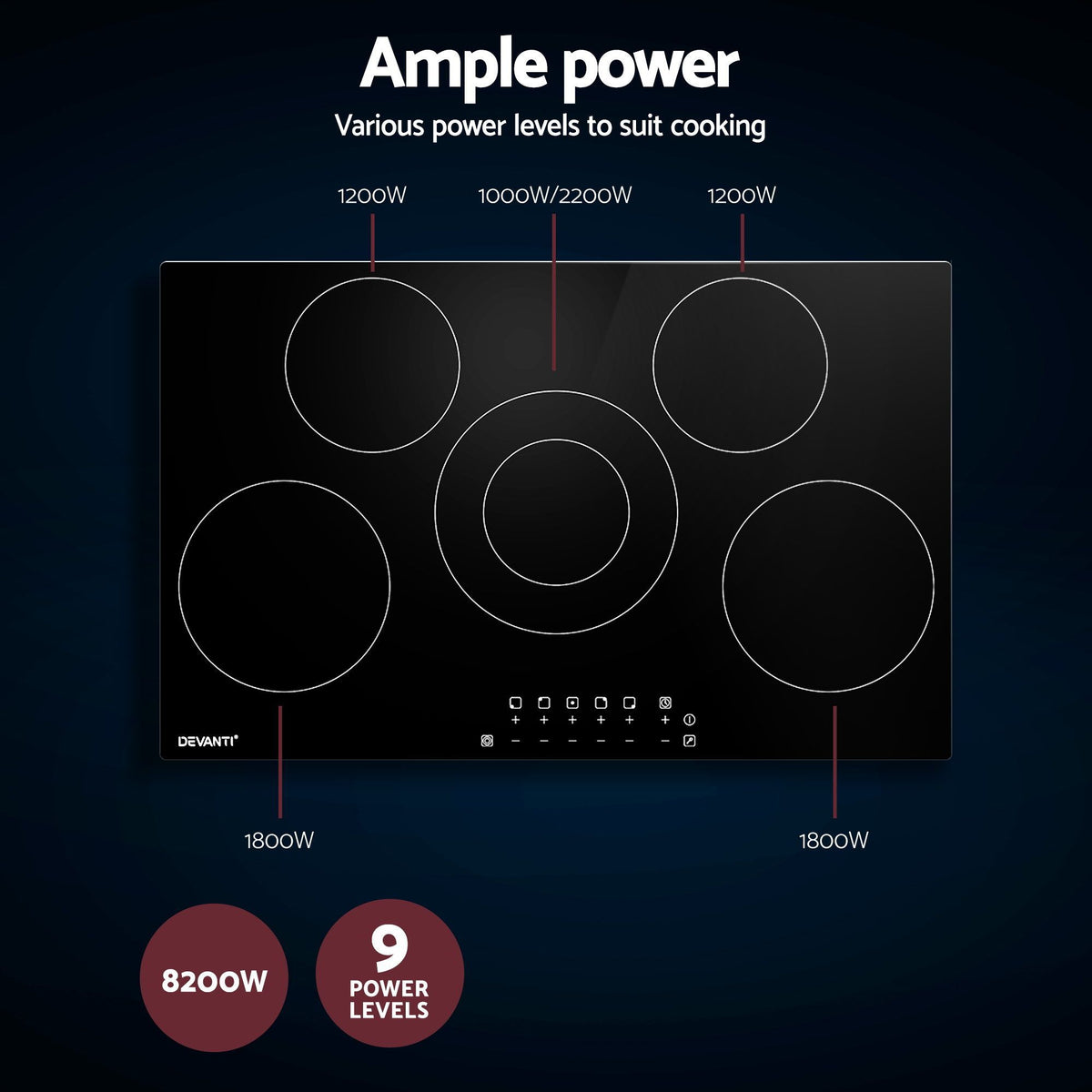 Devanti Electric Ceramic Cooktop 90cm