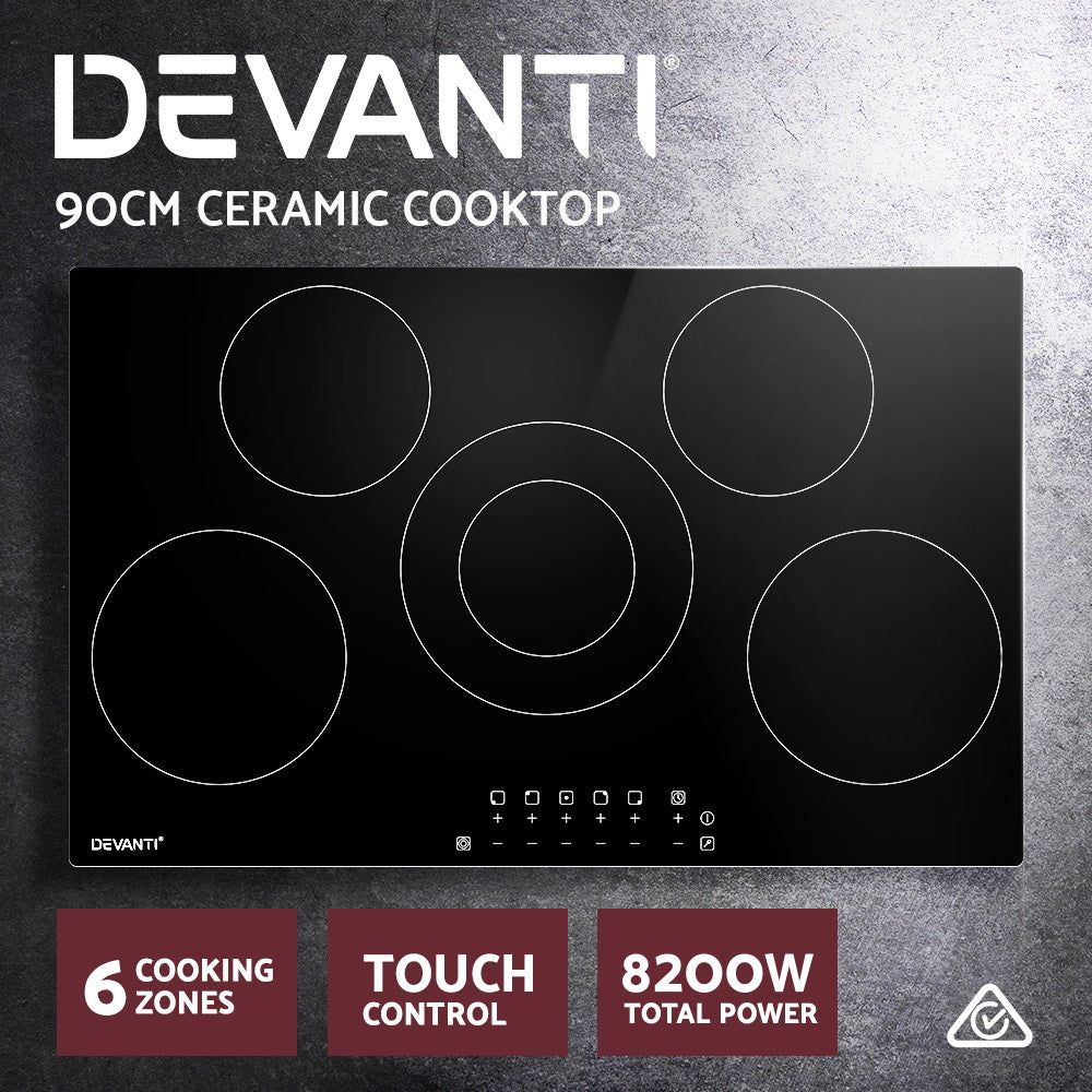 Devanti Electric Ceramic Cooktop 90cm - YDS.com.au