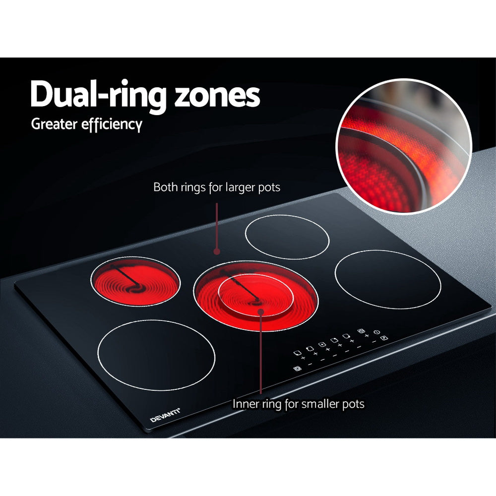 Devanti Electric Ceramic Cooktop 90cm - YDS.com.au
