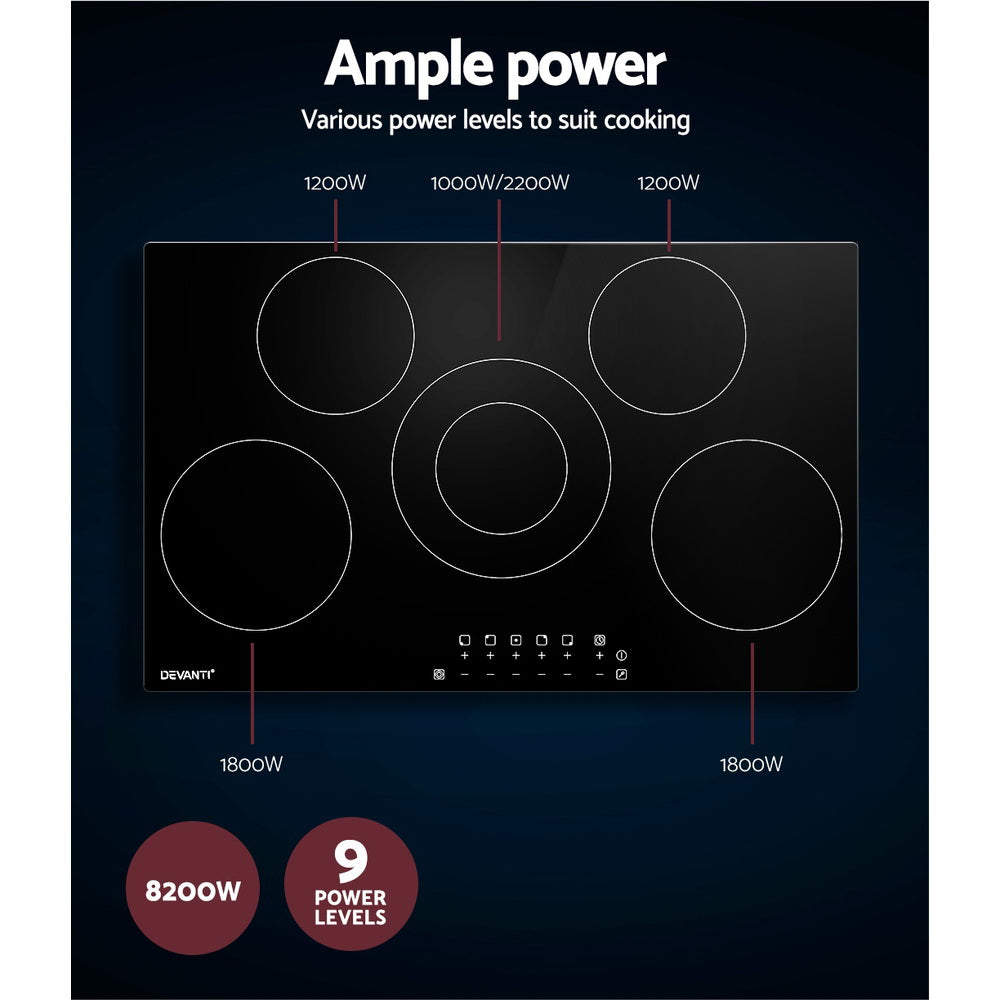 Devanti Electric Ceramic Cooktop 90cm - YDS.com.au