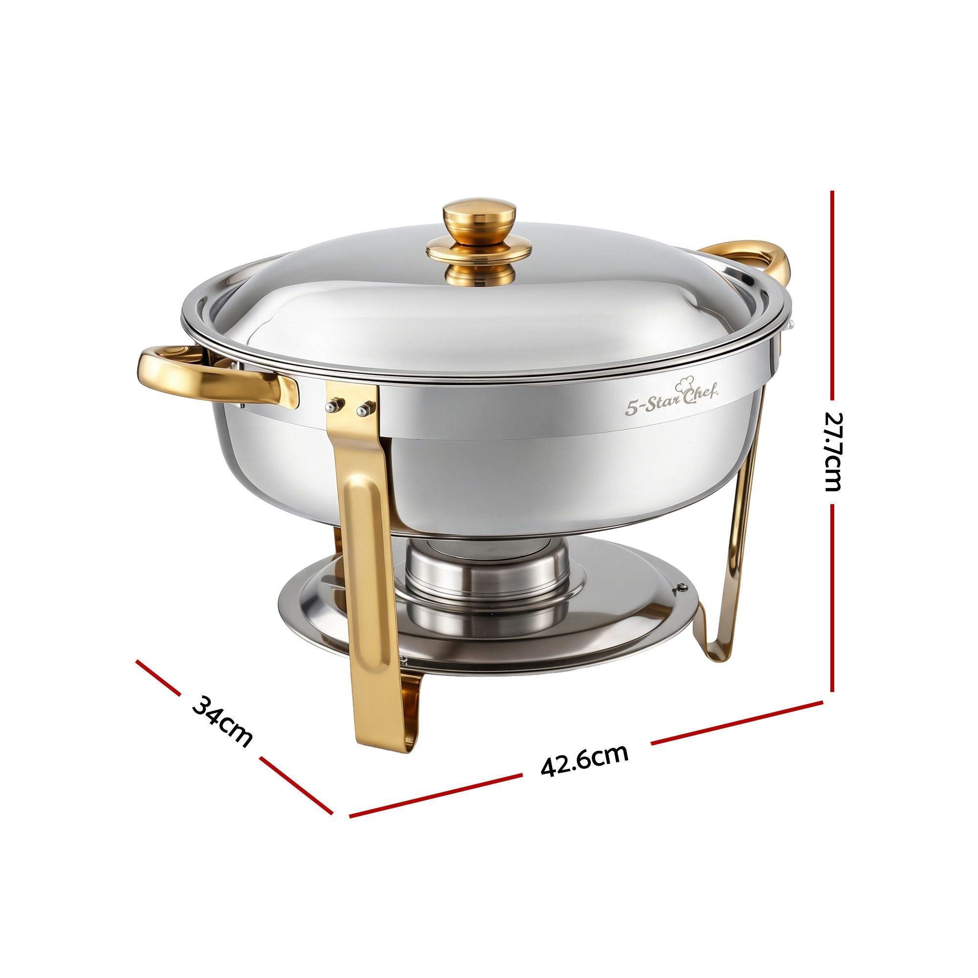 5-Star Chef 5L Chafing Dish Set 2-Pack, Food Warmer Catering Server Buffet