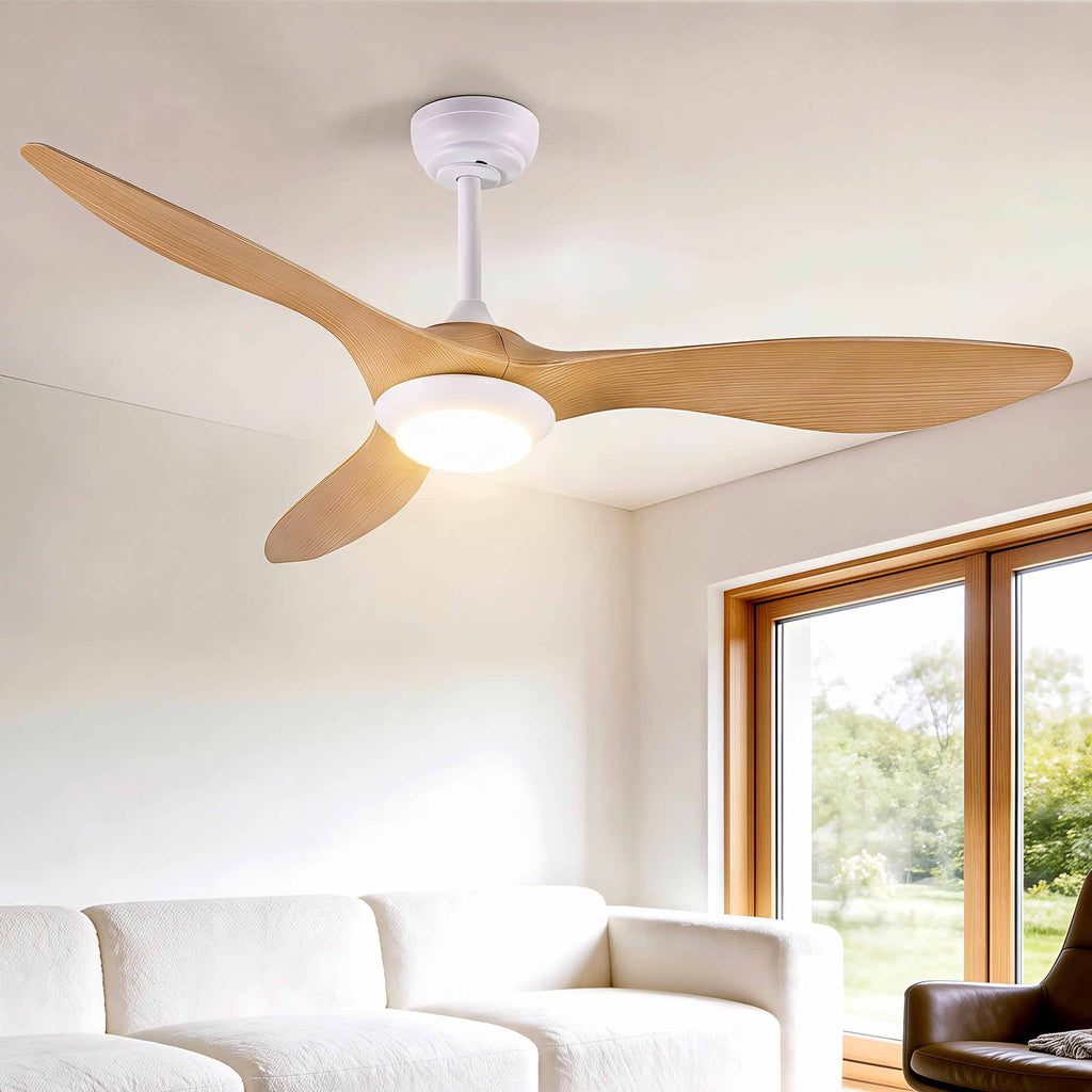 Devanti 52'' Ceiling Fan DC Motor w/Light w/Remote - Wood