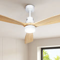 Ventilador de techo Devanti de 52'' con motor de CA y luz LED y control remoto - Madera clara