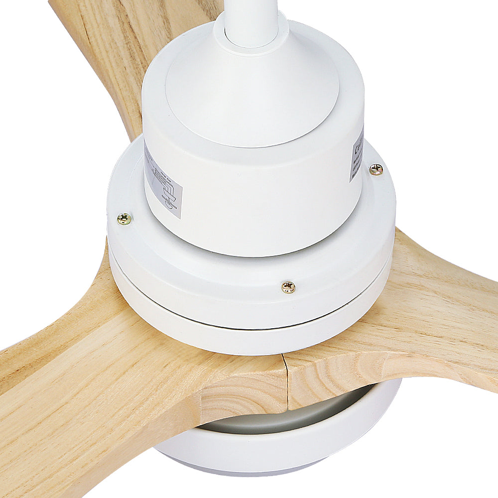 Ventilador de techo Devanti de 52'' con motor de CA y luz LED y control remoto - Madera clara