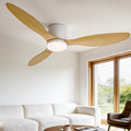 Ventilador de techo Devanti de 52'' con motor de CC, luz y control remoto, madera clara