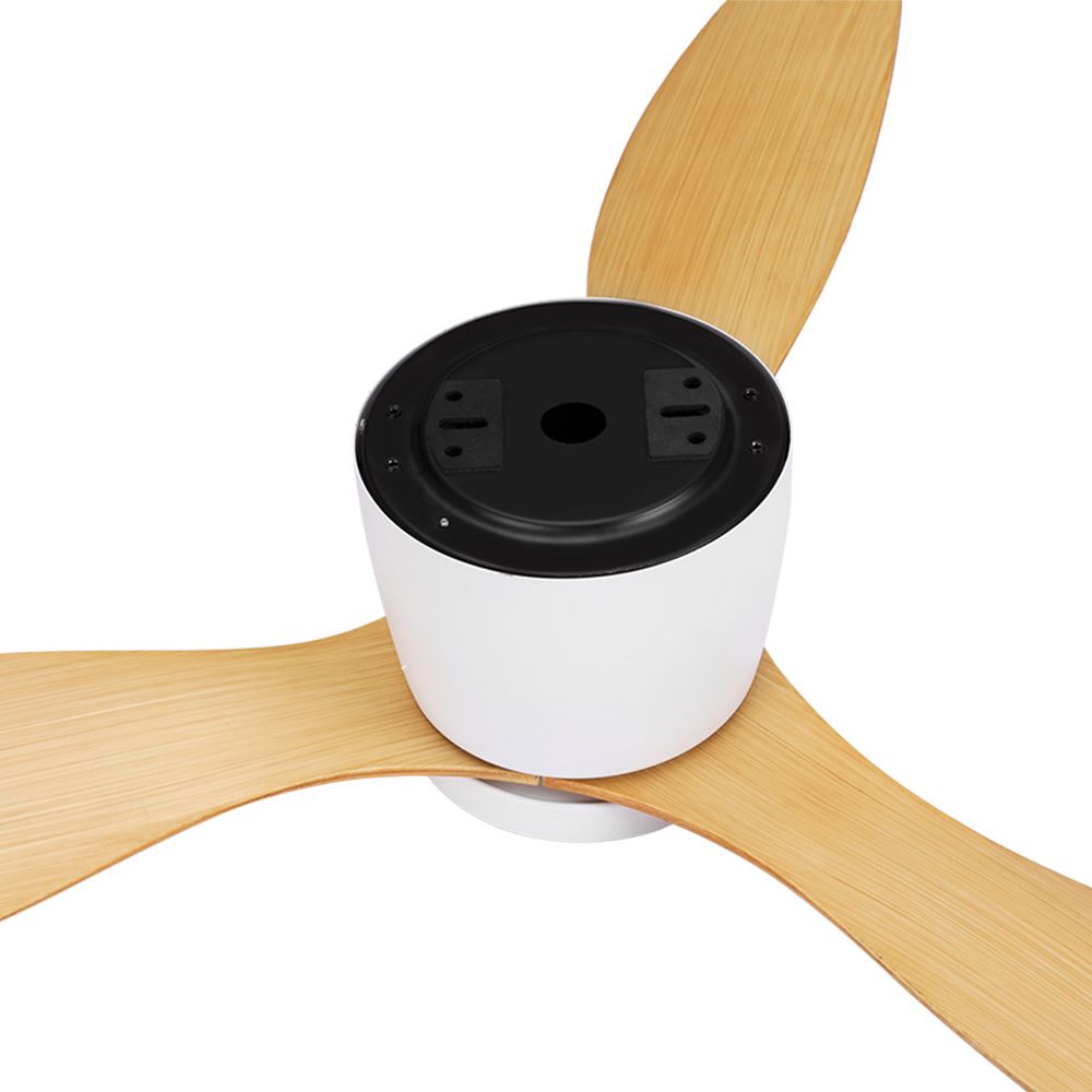 Ventilador de techo Devanti de 52'' con motor de CC, luz y control remoto, madera clara